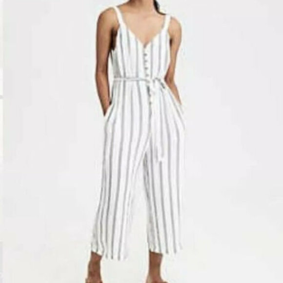 American Eagle Outfitters Pants - American Eagle Jumpsuit Romper Striped Lined Belt